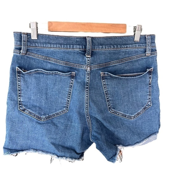 Express - Original Midi High Rise Jean Shorts Size 10 - Picture 4 of 6